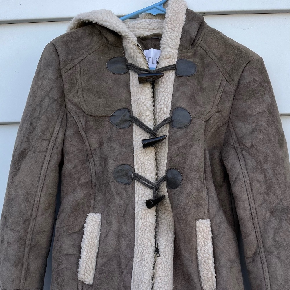 DELIA's Faux Suede & Shearling toggle button coat  Like new Condition